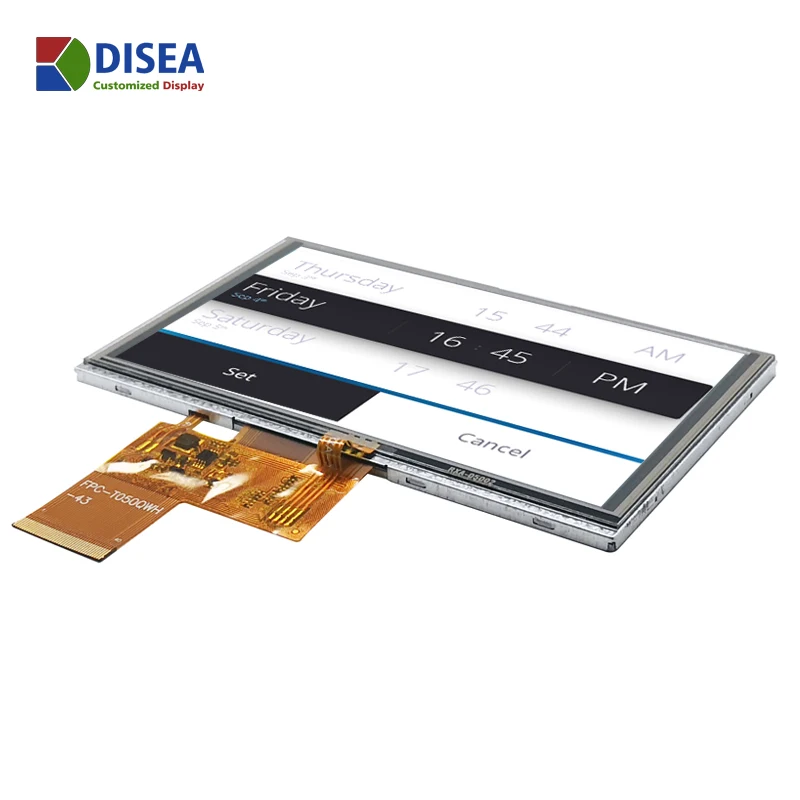  И укрепления здоровья OEM 800*400 цветная (RGB) 40PIN 5 дюймов TFT резистивный сенсорный экран ЖК-дисплей