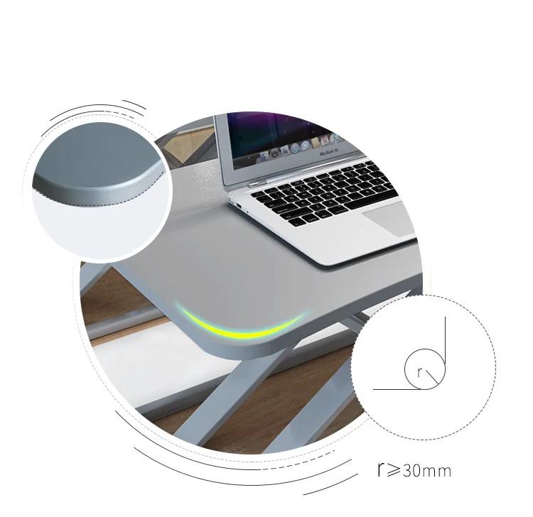 
Commercial Desktop Ergonomic Laptop Space Saving Foldable Lifting up Standing Desk Gas Converter Office Furniture Modern Metal 