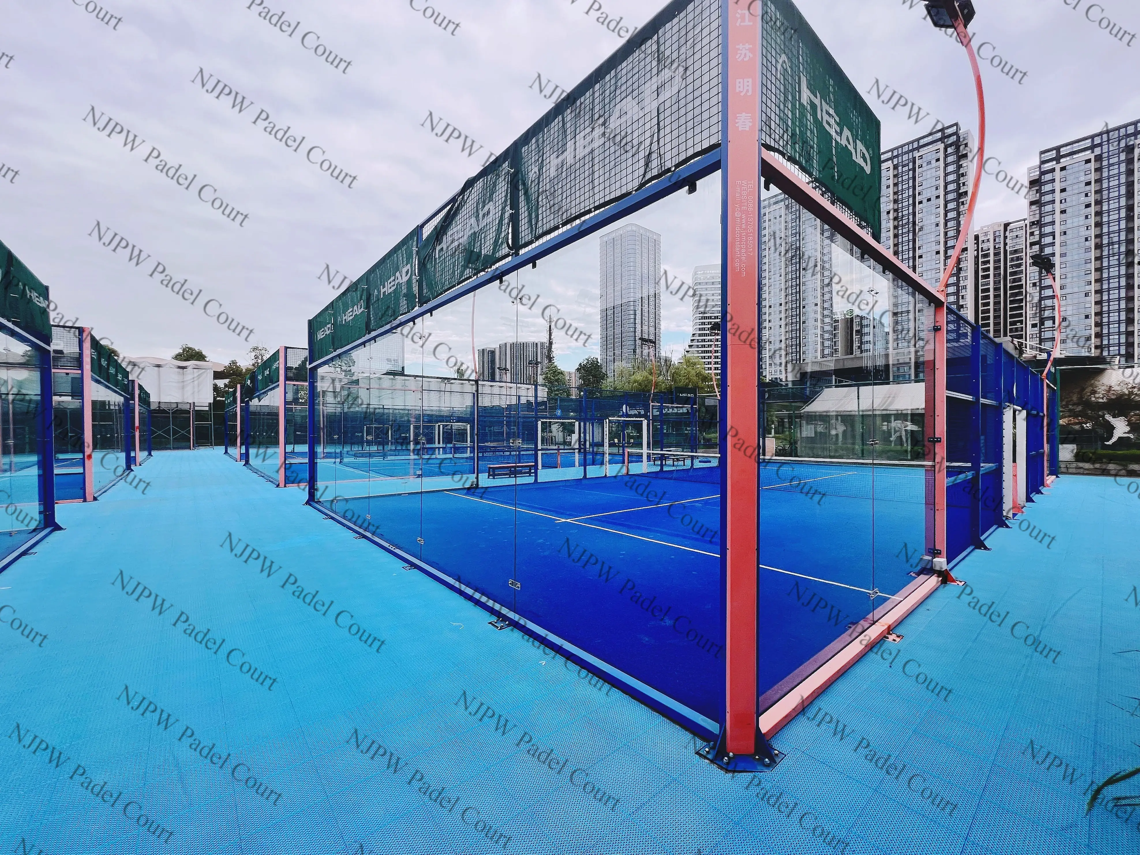 Wpt Paddle Super Panoramic Court Nice Design Panoramic Padel Tennis Court Popular in Italy Kuwait Qatar Saudi and Chile