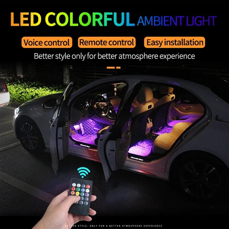 RGB Dream Color Chasing Strip Light Kit LED Car Underglow Light Waterproof Interior Car Light Remote Control Tuning