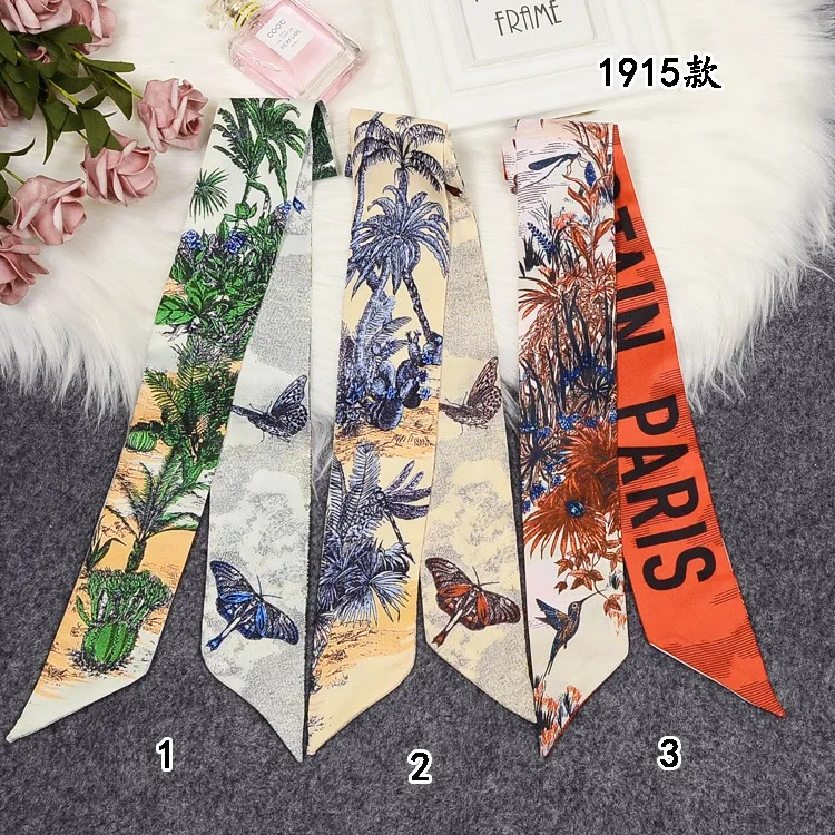 Luxury Women Sharp-angled Scarf Coconut Palm Prints Long Handkerchief Bag Wraps Scarves Shawl