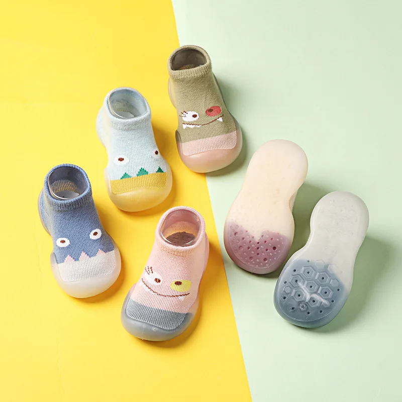 Spring And Autumn Baby Floor Shoes Socks Anti Slip And Grasping Indoor Cartoon Baby Shoes Socks