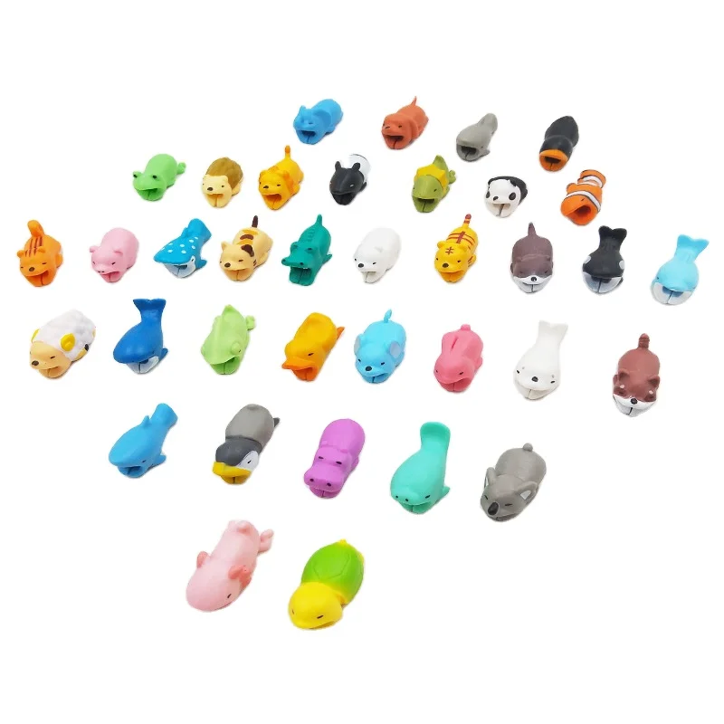 Multiply Types Cartoon Universal Cute pvc usb Phone Accessories Charger Cord Animal Cable Bites Protector