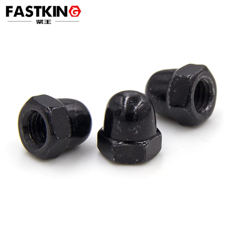 DIN1587 Black zinc acorn nut M6 carbon steel integrated cover mother ball head nut screw cap