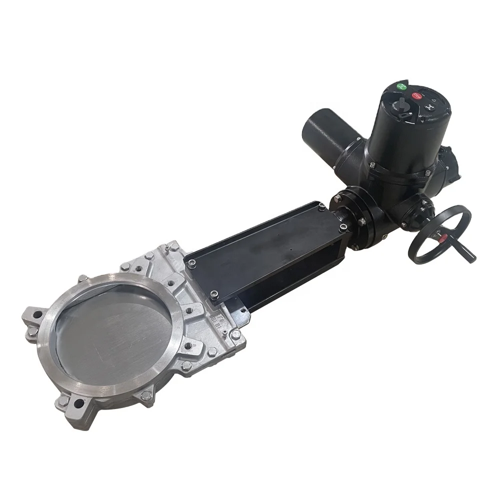 Intelligent type HEM multi turn motorized actuator on off with knife gate valve CF8