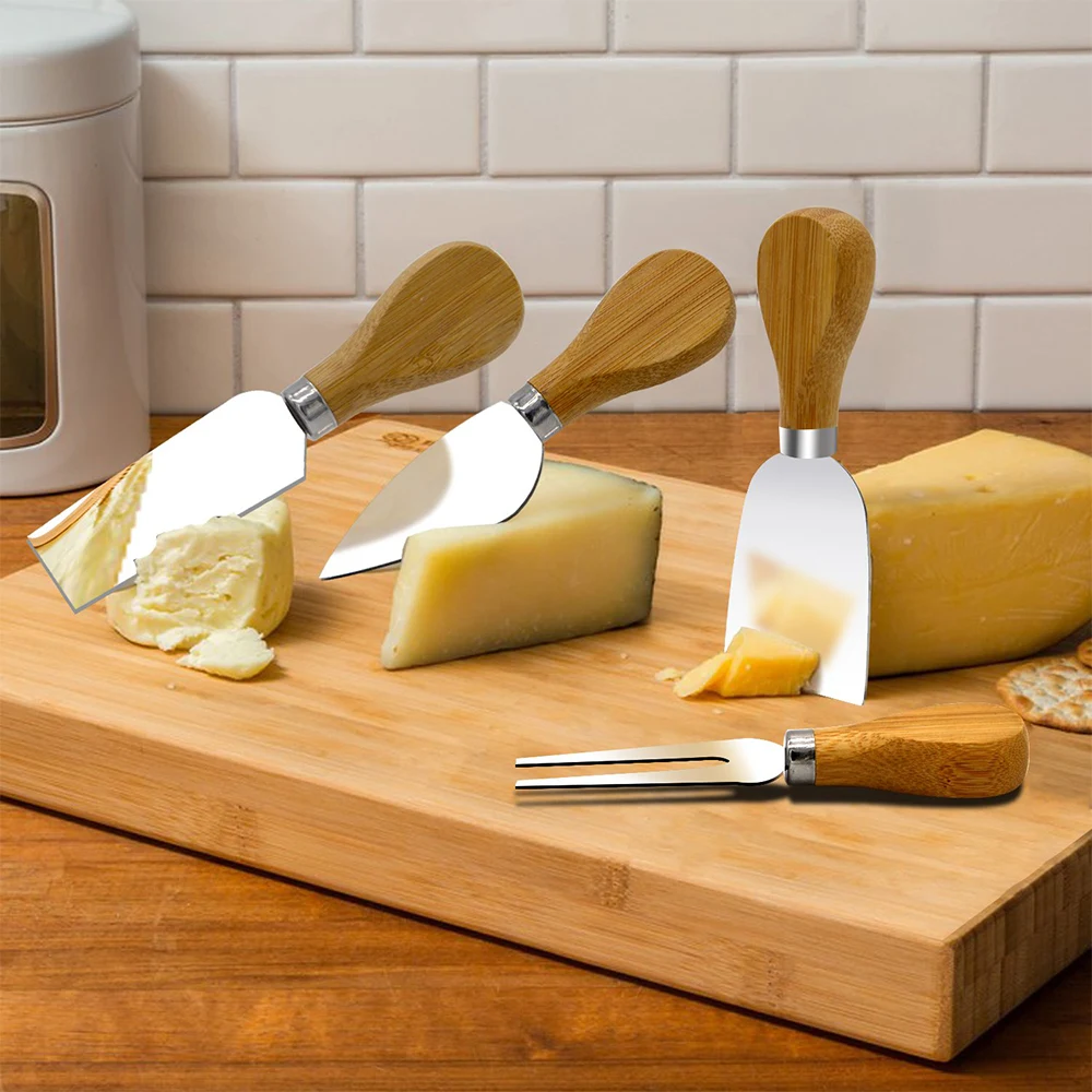 Wholesale Food Safety Bamboo Cheese Knife Set