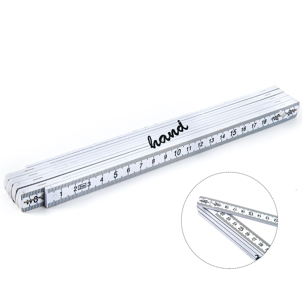 Multifunctional 2m Plastic Folding Ruler 10-Fold Extension with Flexible Scale Measuring Tool