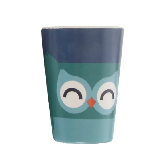 
Blue Owl Kis Bamboo Fiber BPA Free Cups, Logo Custom drinking water cute mug 