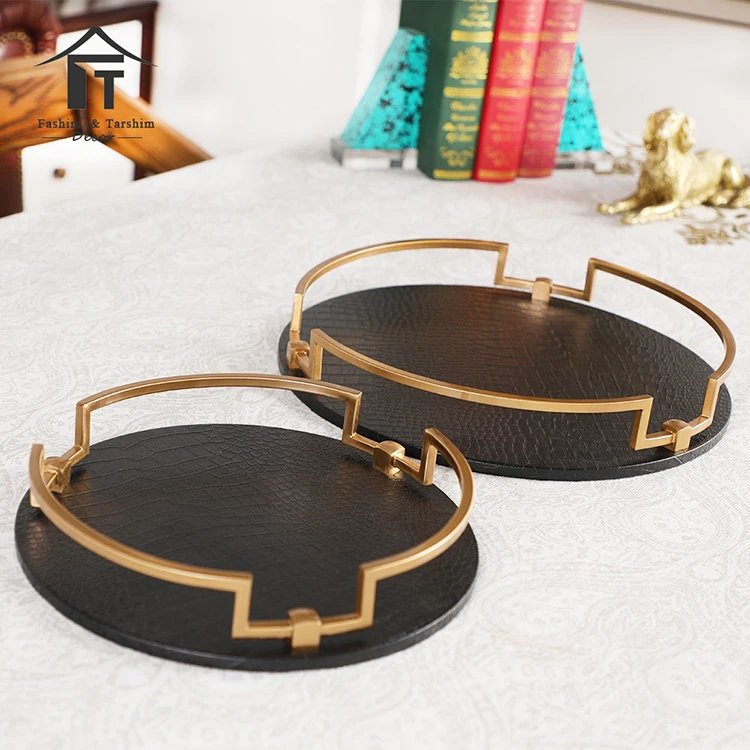 
Hot sell wooden craft leather accessory serving storage tray guangdong 