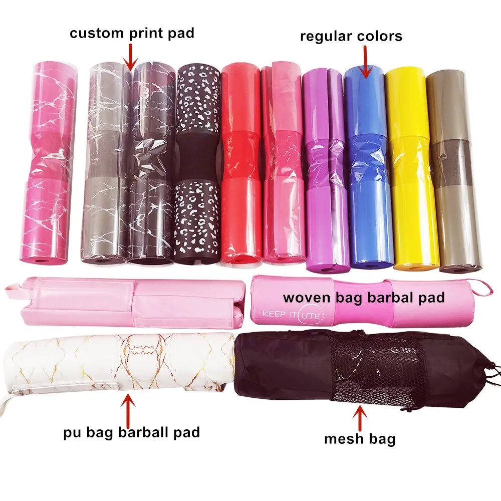 Customized Logo 7 Pack Barbell Squat Pad for Standard Set / Barbell Pad for Hip Thrusts 2 Gym Ankle Straps Hip Exercise Band