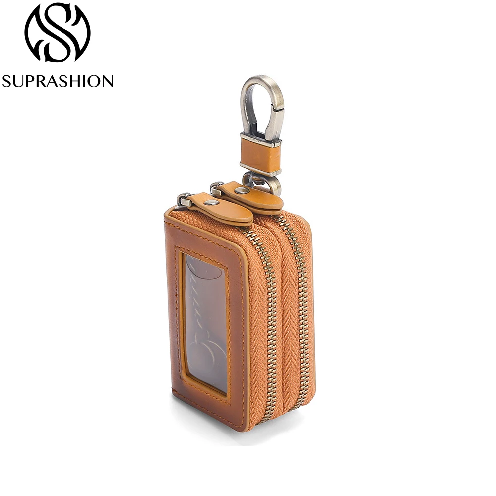Hot Selling PU Leather Car Remote Control Keycase Car Keycase With Zipper Window