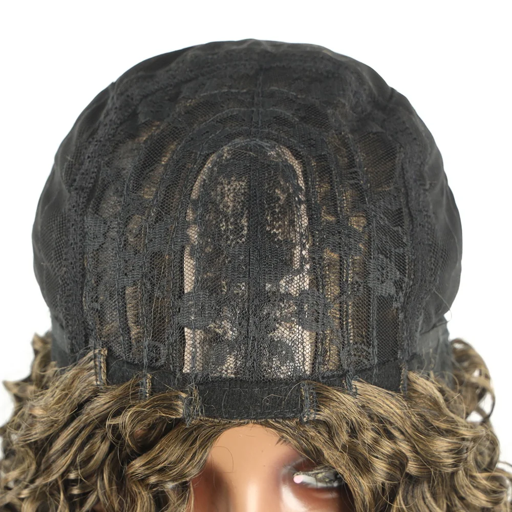 Curly Synthetic Hair Wig High Quality Ombre Color Long Wigs No Lace None Lace Wigs Express Bags or Carton Protein Fiber 28inch