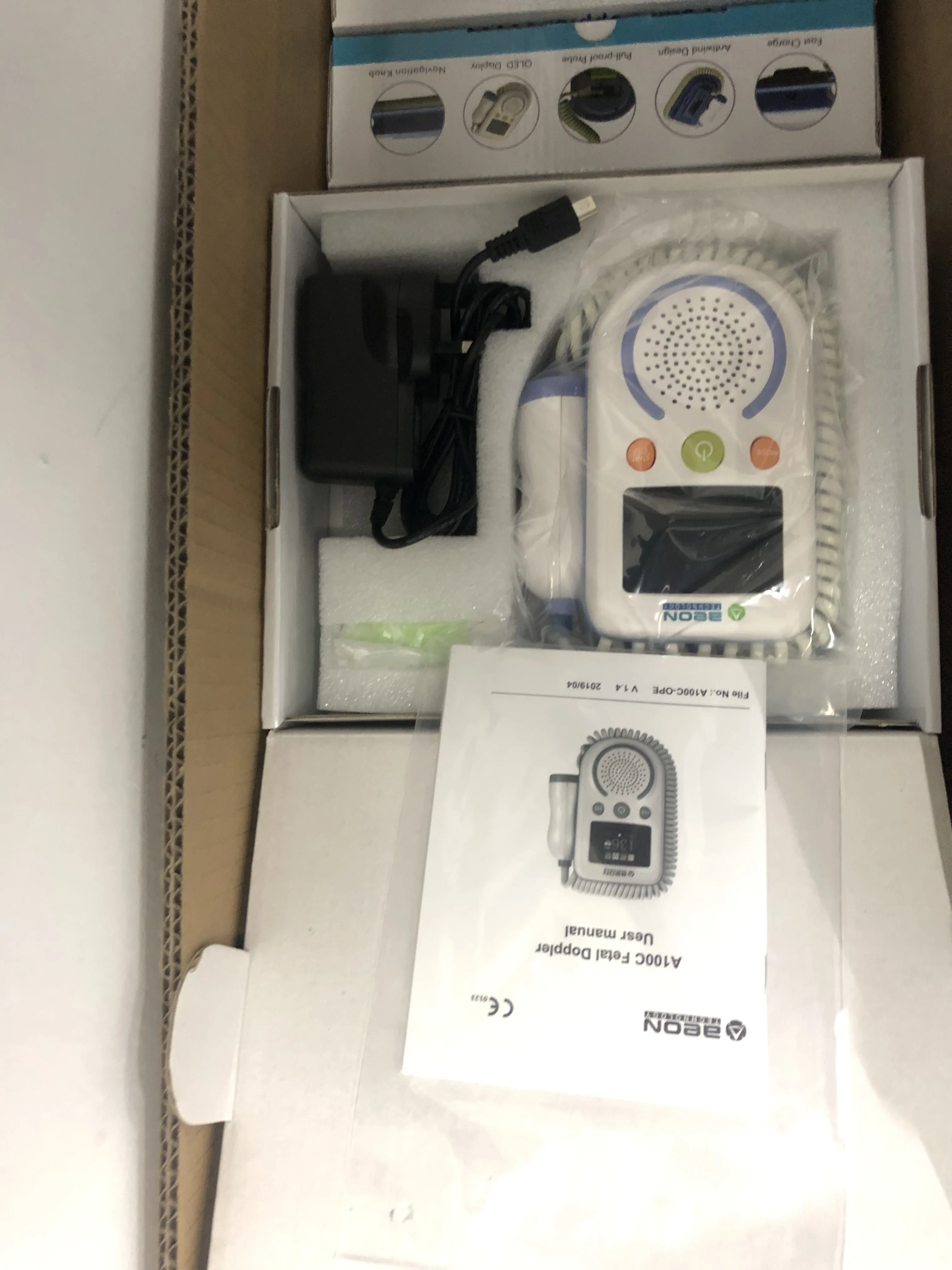 
Pregnant Women Ultrasonic Fetal Doppler Fetal Heart Monitor Medical Equipment / Portable Ultrasound Machine Price 