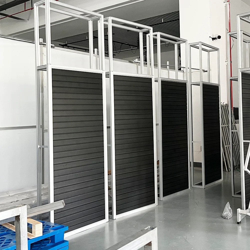 10x10ft Vogue Design Aluminum Frame Customized Logo Branded Fashion Slat Wall Shelf Booth Exhibition
