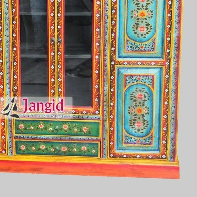 wooden acacia wood hand painted glass sideboards and buffets cabinet