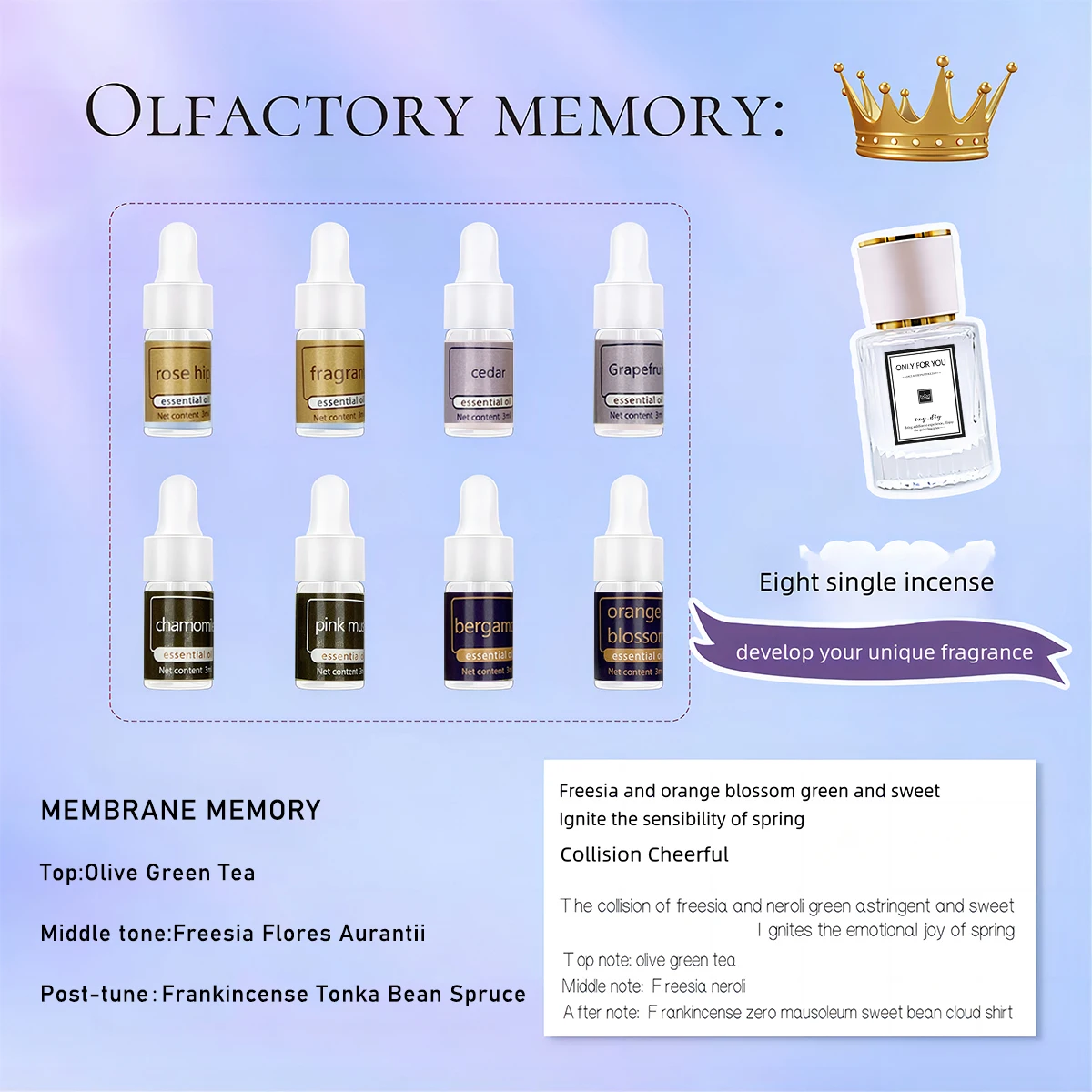 DIY Homemade Aromatherapy Essential Oil Fragrance Kits Self-Adjusting for Women Freedom to Mix Match-Travel Sets Mini Fragrances