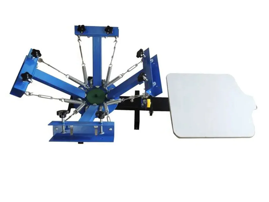 4-цветный двухпозиционный тканевый карусель для одежды оборудование печати офсетная печатная машина трафаретная