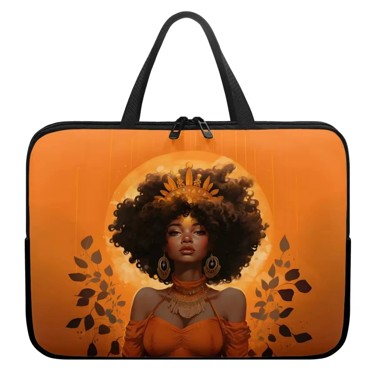 Customized Pattern Diving Fabric Laptop Case Black Queen Design Casual Portable Tablet Bag Fashion Handbags Wholesale