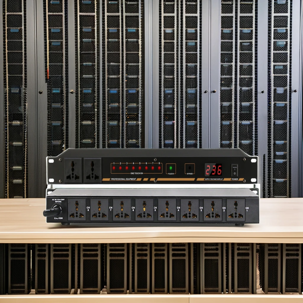 8-way universal socket relay controlled and 2-channel universal socket direct output power sequencer