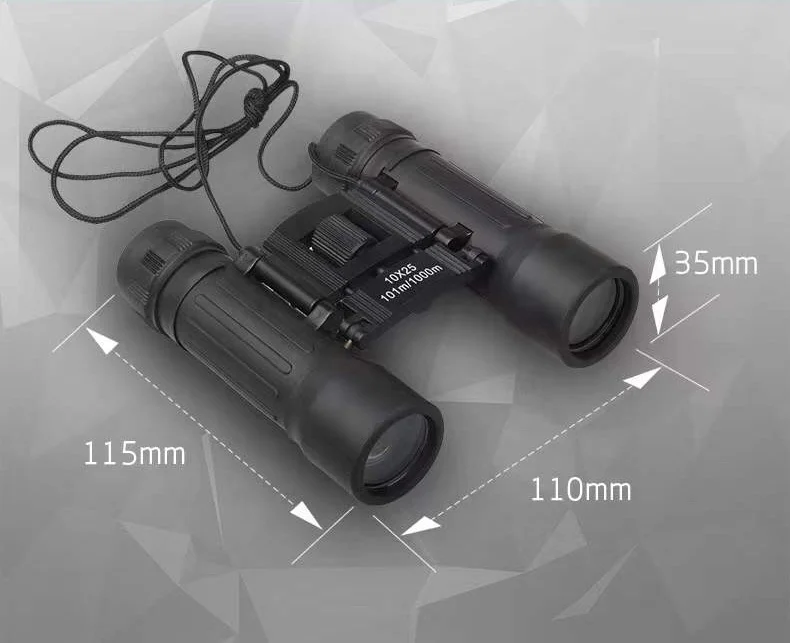 10x25 Folding Binoculars HD Vision FMC Lens Coating 101m/1000m Long Range Compact Mini Binocular Foldable Telescope