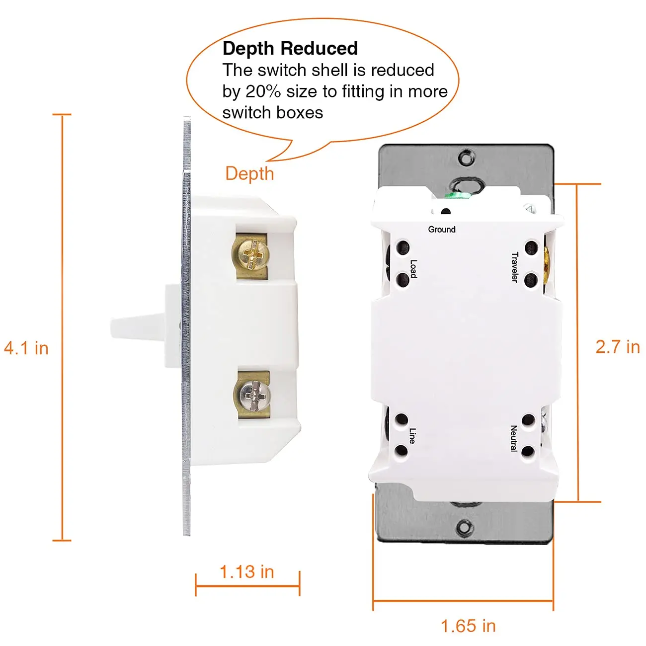 US Standard Wifi Smart Switch Single Pole Toggle Type Easy Installation with Google Alexa Wireless Control for Smart Life