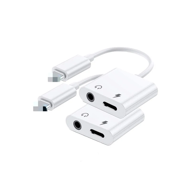 Original 1:1Jack Earphone Aux Cable 2In1 Double Audio Headphone Converter For Iphone 2in1 Audio Adapter Charger Cable For Iphone