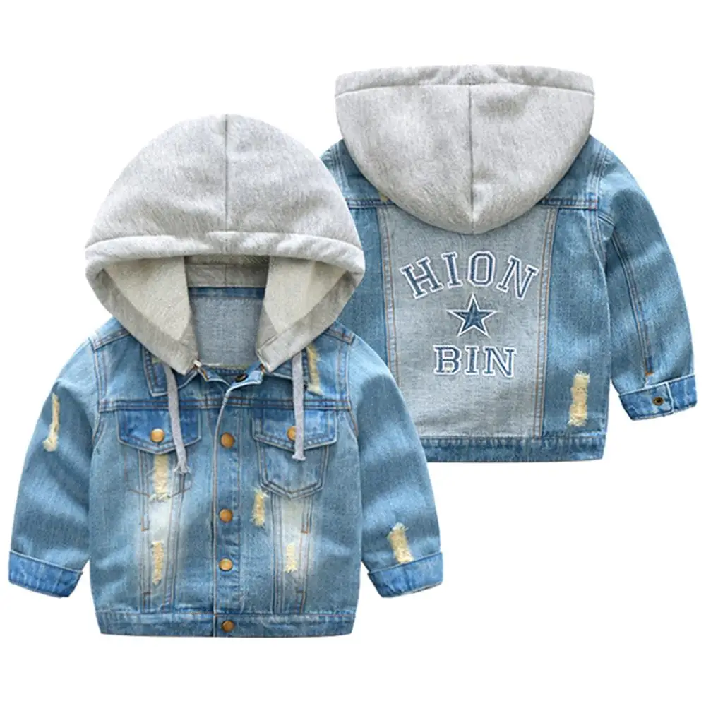 
What&why Toddler Jean Coats Casual Fashion Korean Style Wholesale Boys Denim Jacket 
