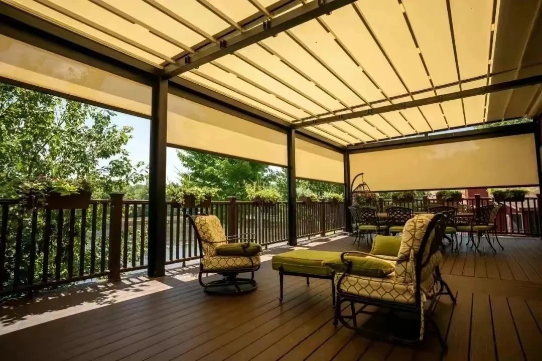 Automatic Electric Garden Gazebo Pergola Retractable Waterproof Awning Front Window Door Sun Protection Wave Canopy