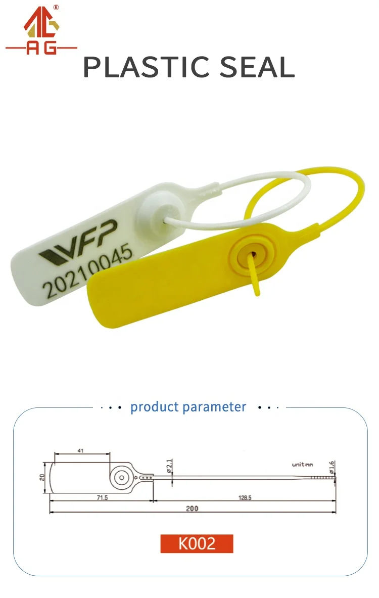 AG-K002 Indicative Seal Price Tag Security Plastic Pull Tight Seal for Trolleys