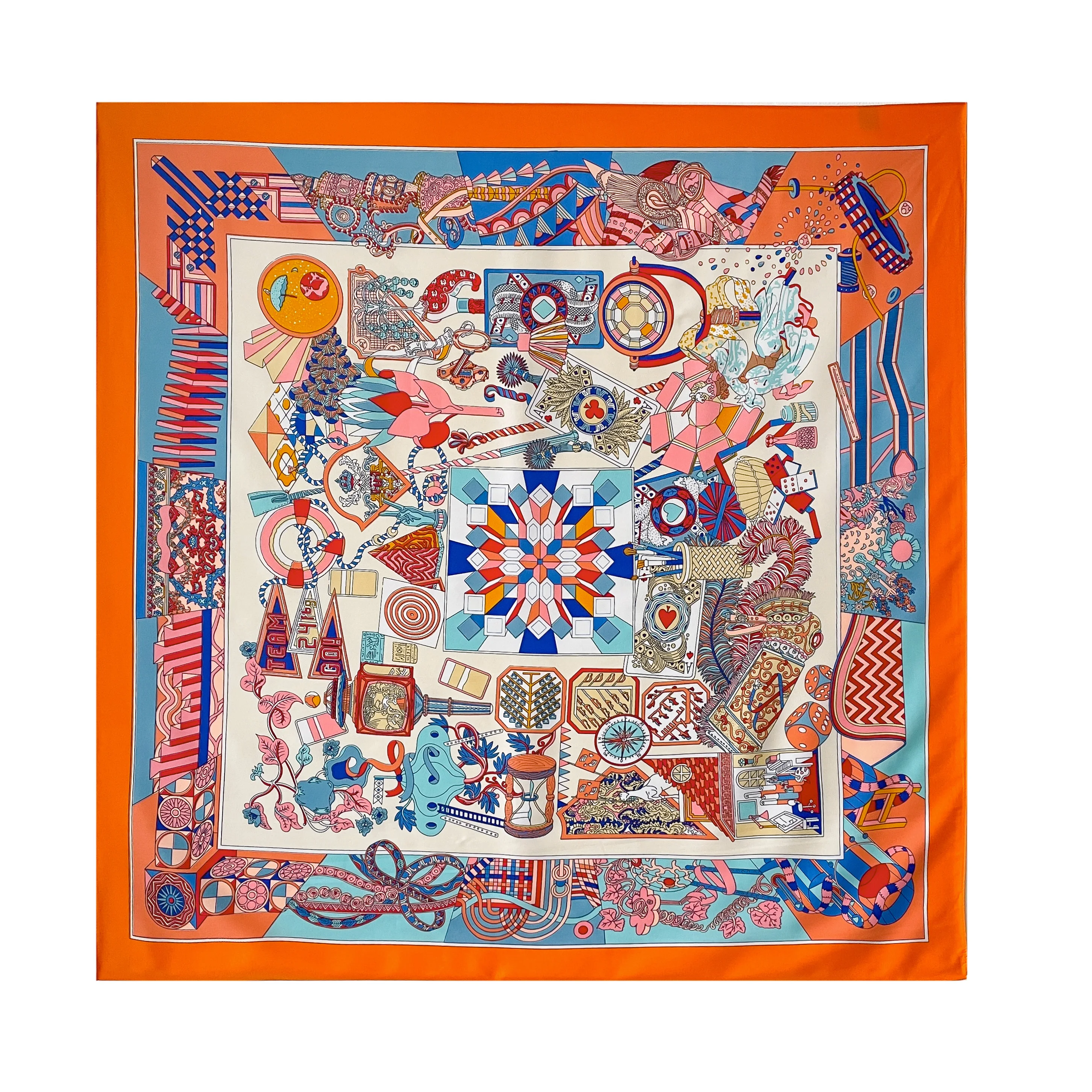 Fashion Printed Twillies  Silk Scarf 90*90 Big Muslim Scarf Hijab Print New Satin Silk  Bandana Women Square Digital