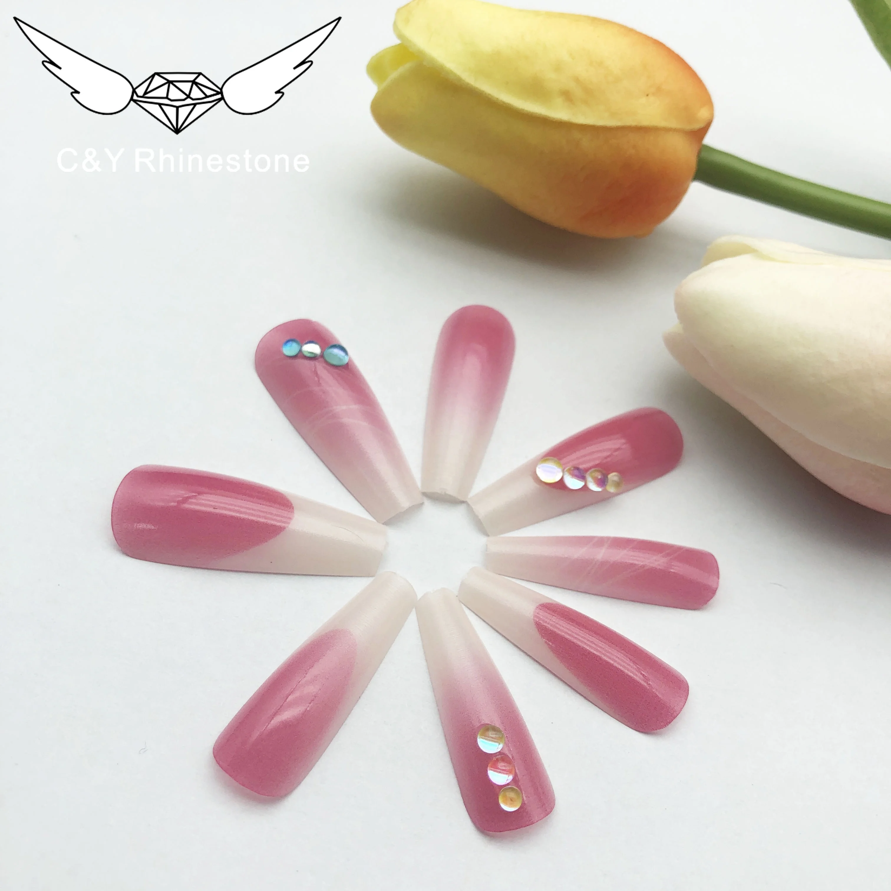 CY 12 Grids/Set Rhinestones Nail Art AB Color Crystal Kit Decoration Nail Diamonds