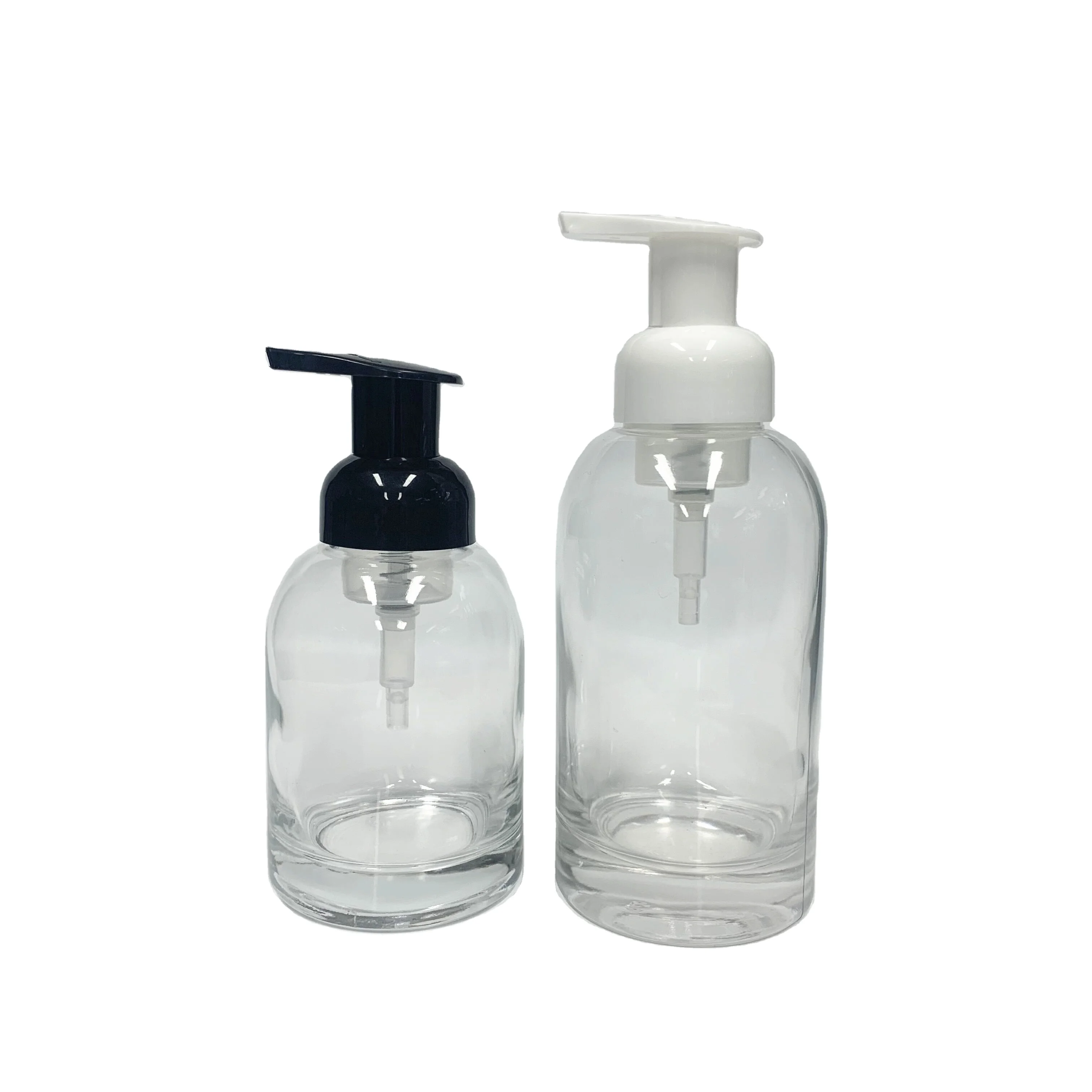 8oz 12oz hand soap glass bottle with plastic foaming pump dispenser