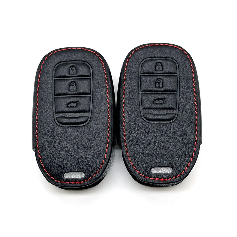 Leather Car Key Cover Remote Fob Shell Case Auto Accessory For Honda CR-V CRV Civic Accord Pilot HR-V Pilot Sport 2022 2023 2024