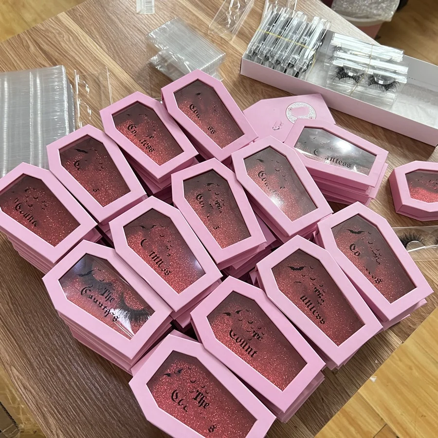 Halloween coffin lash box private label custom eyelash packaging box wholesale 25mm mink eyelash vendor eye lash packaging box