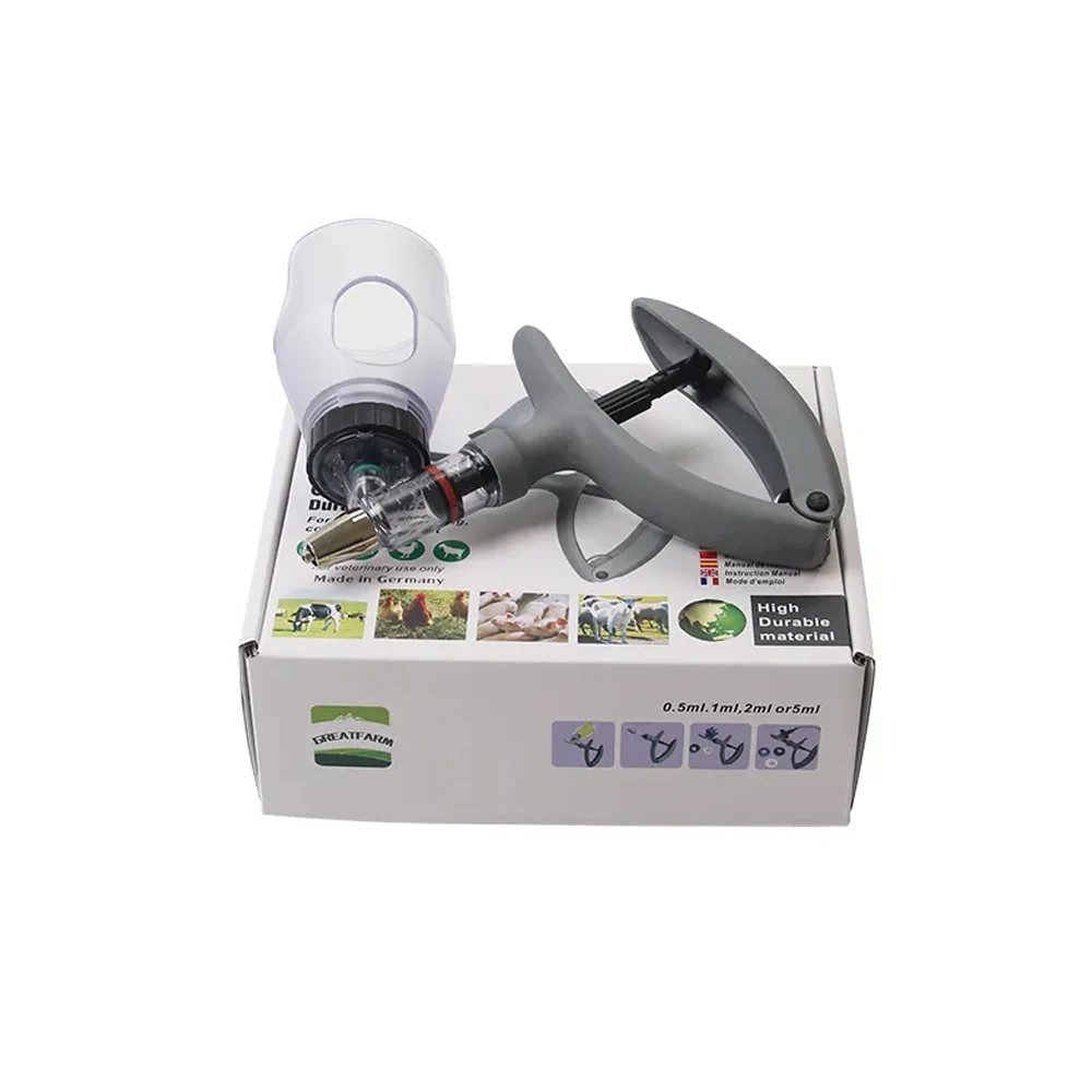 Hot Selling Veterinary Adjustable Continuous Syringe Excellent Material Vaccine Automatic Injection Gun for Cattle Sheep Pig Dog