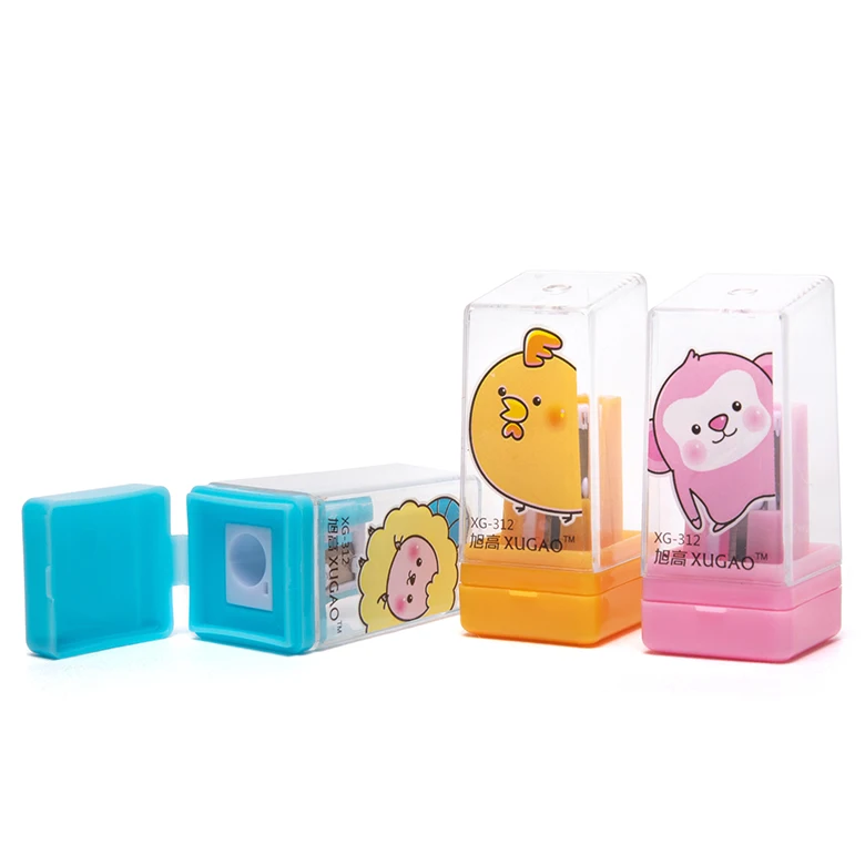 
patent baby kid safe cute cartoon chicken lion monkey wholesale Factory Manual School Kids Stationery Pencil Sharpener 