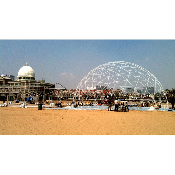 Waterproof Round House Steel Frame Large Commercial Event Glamping Geodesic Dome Tent