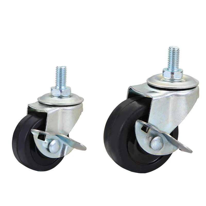 Polyurethane Wheels with Brake Swivel Plate Caster Wheels FS6173 LH001 Trolley TPR Red 2 Inch 1 5 Inch 2 5 Inch Accessories ROHS