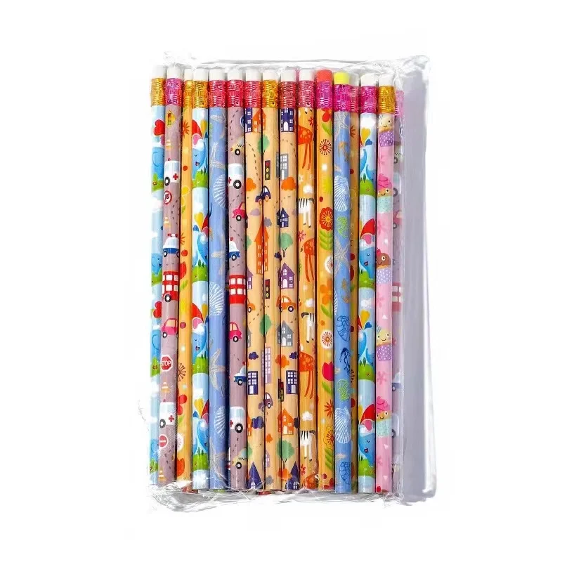 student nice pencil with eraser China stationary factory cheap wholesale black wooden pencil custom HB wood pencil for OEM