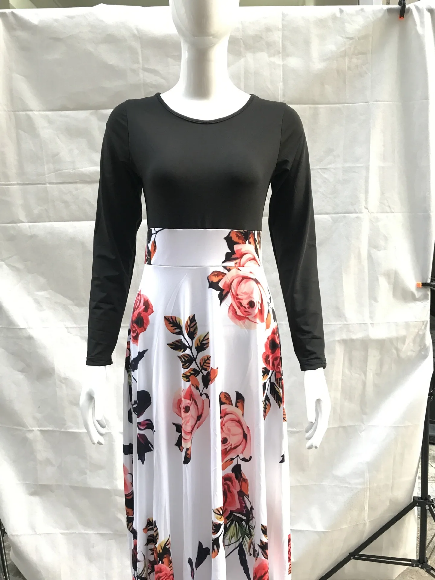 Floral Print Elastic muslim prom bangkok cheap casual women classy OEM corset lolita dresses macys Casual Dresses long dress