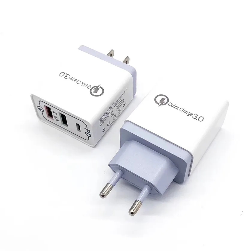  Подходит для семейного отдыха путешествия Офис 3 порты USB кабель быстрой зарядки с Head PD QC3.0 Кабель разъемом типа C универсальное настенное зарядное устройство