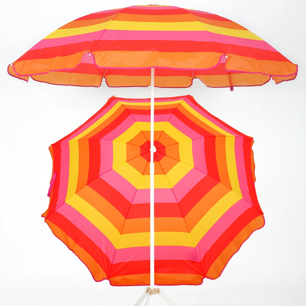 OEM Service Shaoxing Supplier Sun Protect Adjustable Angle Outdoor Sun Beach Umbrella with Coconut Printing