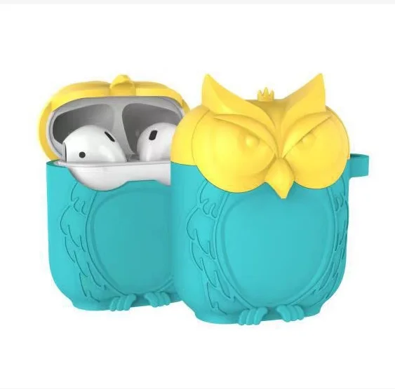 Amazon Hot Selling Durable Shockproof Cute Bird Owl Protective Cover Silicon Wireless Earphone Case For Airpods 1/2/3Case