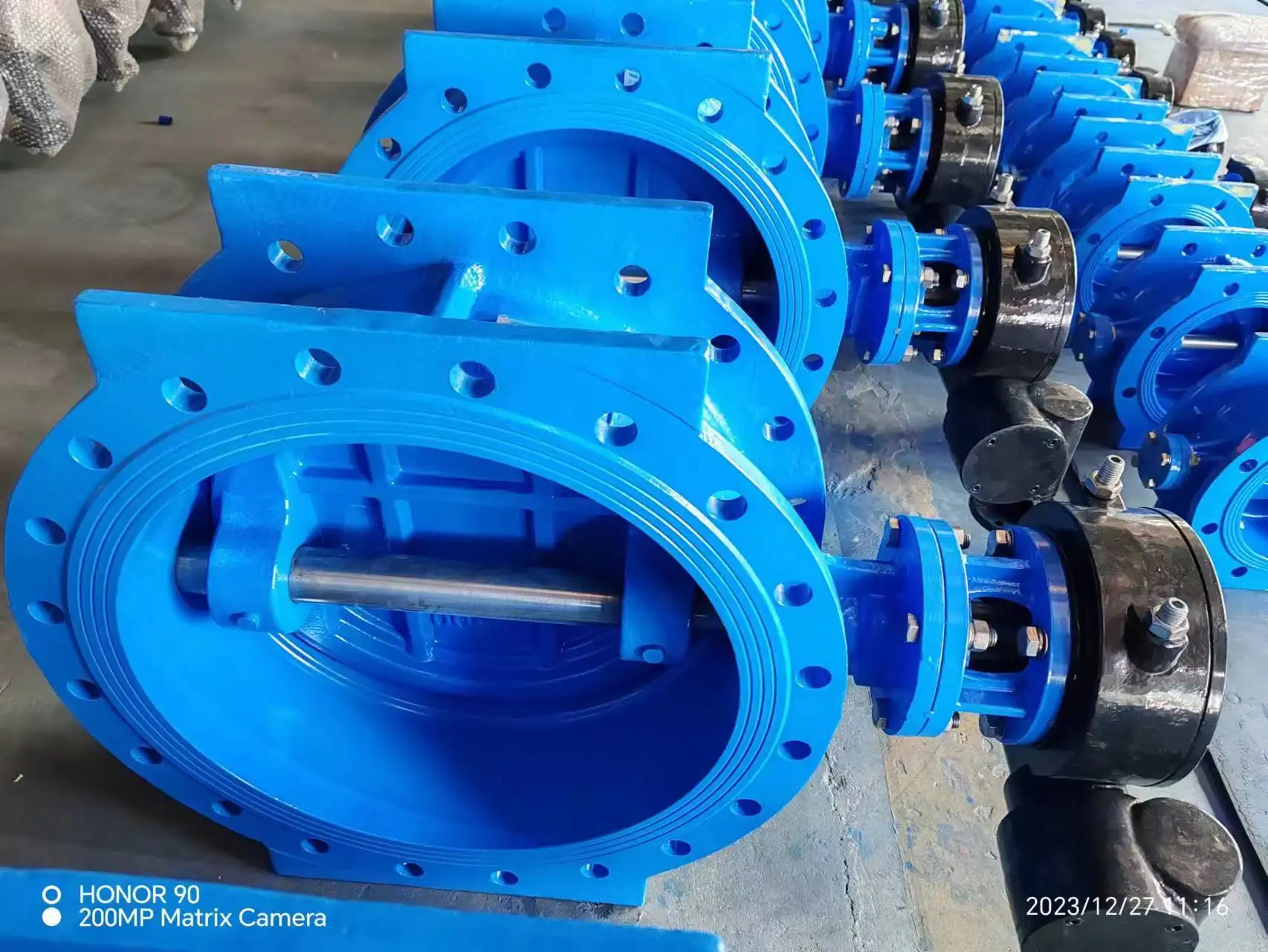 DN400 flange double eccentric Butterfly Valve ductile iron body EPDM seat with gearbox for water face to face EN558 Series 13 14