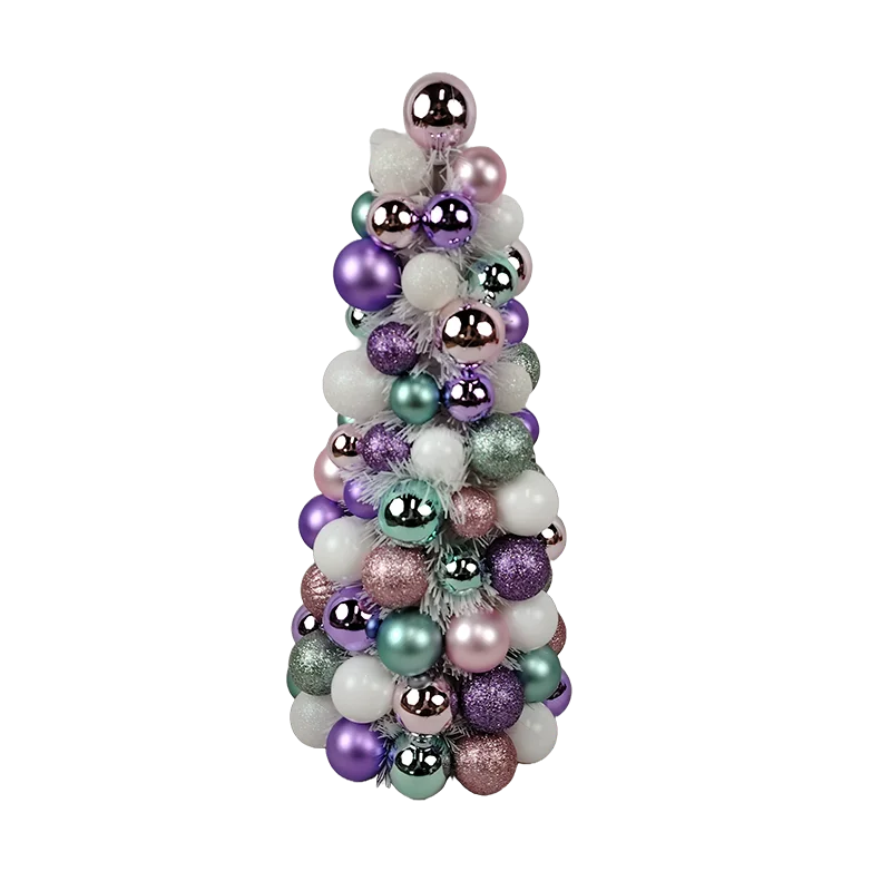 Senmasine 40cm Shatterproof Plastic Glitter ornaments ball conetree for Xmas Party Supplies Home Indoor tabletop Decor