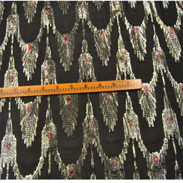silk chiffon with lurex fabric silk lurex blended fabric silk jacquard urgiri fabric