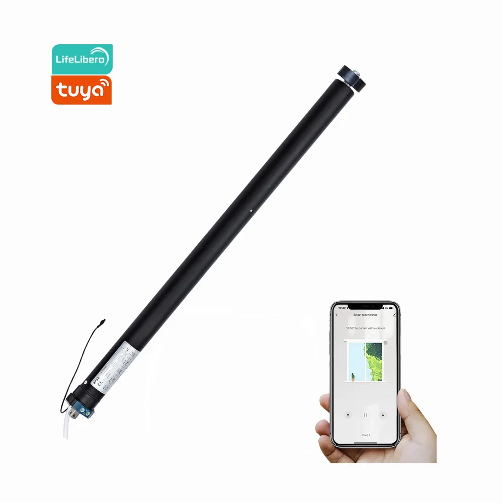 Lifelibero Tuya Zigbee Alexa Google Home App Remote Control Motorized Faux Wood Blind Motor Smart For Home Decoration