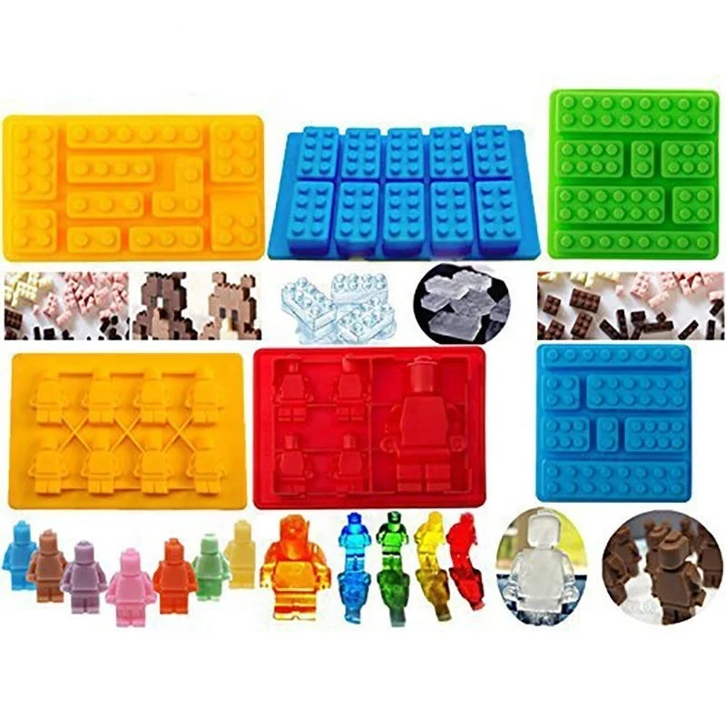 
Legos Bricks Robot Shaped Silicone Ice Cube Mold Bricks Biscuit Chocolate Molds 