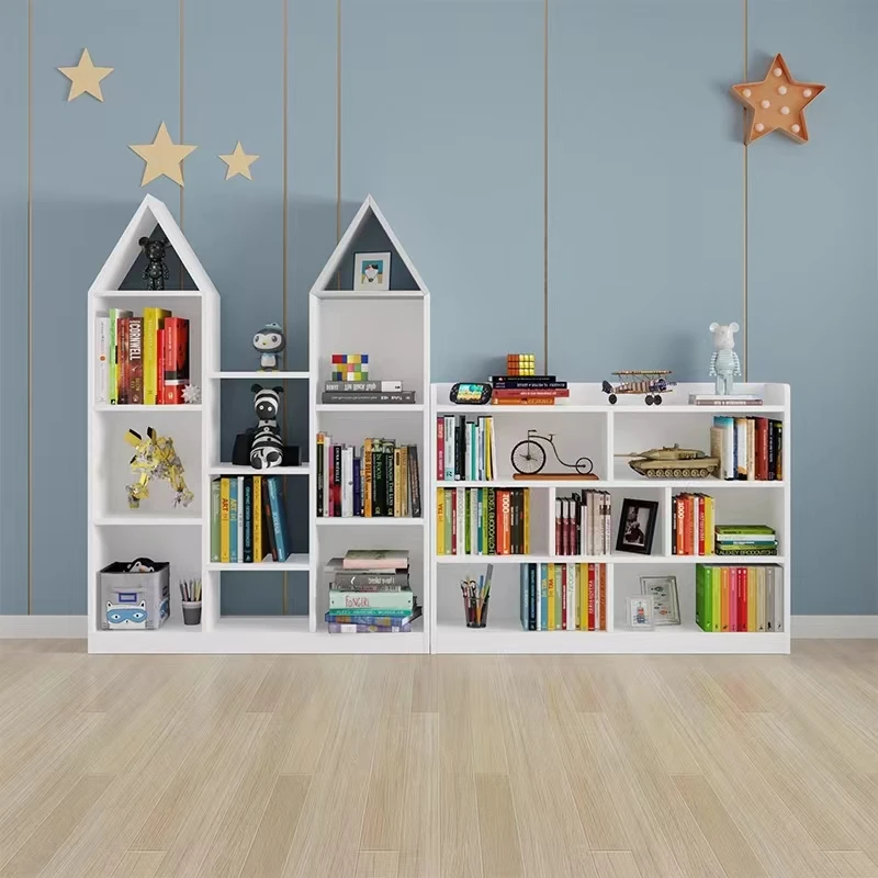 Milan Bookshelf Kids Single-sided Bookshelf Wooden Library Bookcase Kids Book Magazine Rack