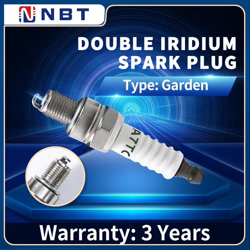 NBT Factory Car Parts Wholesale Double Iridium Spark Plug For 139 Lawn Mowers Longer Life Garden Machine Spark Plugs A7TC